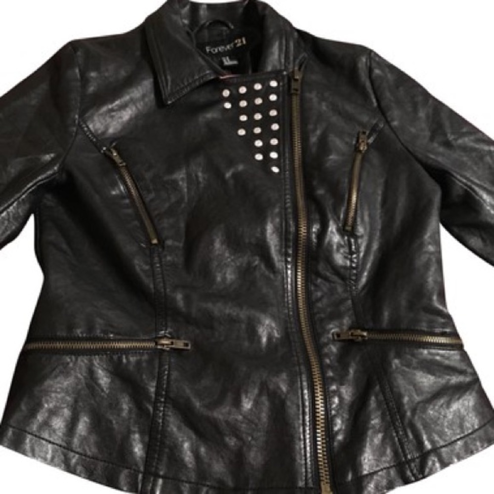 Black leather jacket